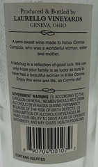 Lot of 2 Empty 750ml Wine Bottles Laurello Vineyards Connie&rsquo;s Blush & Clear Glas