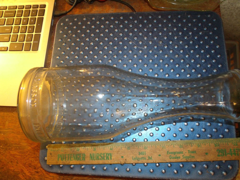 Vintage Paul Masson Glass Wine Water Carafe, Embossed Bottom Letters, 10.5&Prime; Tall