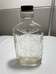 Antique Half Pint Wine Bottle 6.5 In. Starburst Design