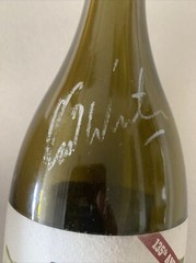 135th Anniversary Wente Vineyards Wine Wood Box, Signed Empty Bottle Collectible