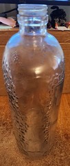 Vintage Glass Grapevine Embossed Wine Bottle Half Gallon Screw Top Lot 3642