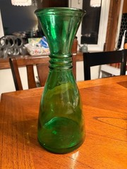Vintage Green Glass Wine Bottle w/ Fleur De Lis Made in Italy