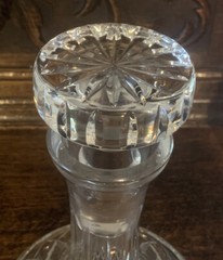 Estate Clear Leaded Cut Crystal Diamond Pattern Decanter & Stopper Beautiful!