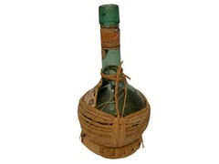 Vintage 1955 Orvieto Melini Wicker Wrapped 23 oz Italian Wine Bottle Empty