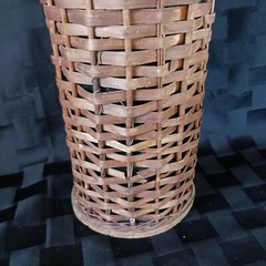 Vtg 2L European 16&Prime; Wicker Covered Demijohn Bottle w/Baled Porcelain Stopper