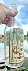RARE ANTIQUE ORIGINAL  » MOON MOUNTAIN WHISKEY  » PAPER LABEL EMPTY BOTTLE ! NICE