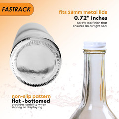 750Ml Clear Glass Wine Bottles with White Metal Screw Caps (Pack of 12) | Empty