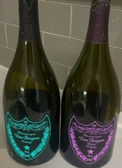 2 EMPTY Bottle Dom Perignon Luminou Rose AND Regular Champagne Light Up 750 ML