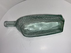 Vintage Ship Wine Bottle Decantor Weave Pattern