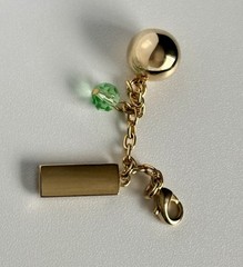 Moët Chandon Imperial Golden Sphere Charm Glass Marker With A Green Crystal Bead