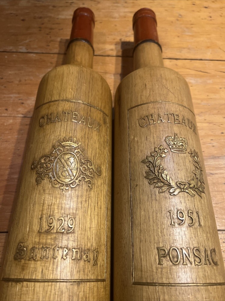 CHATEAUX PONSAC, CHATEAUX SANRENAY 19&Prime; Wood Wine Shop SIGN 1950
