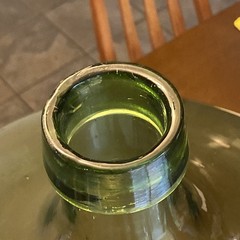 Vintage Demijohn WineCarboy Huge Green Glass Bottle 25.5&Prime; Tall 17.5&Prime; Wide