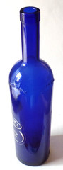 LUNA DI LUNA CHARDONNAY PINOT GRIGIO Large Clear Dark Blue Glass Bottle no Lid