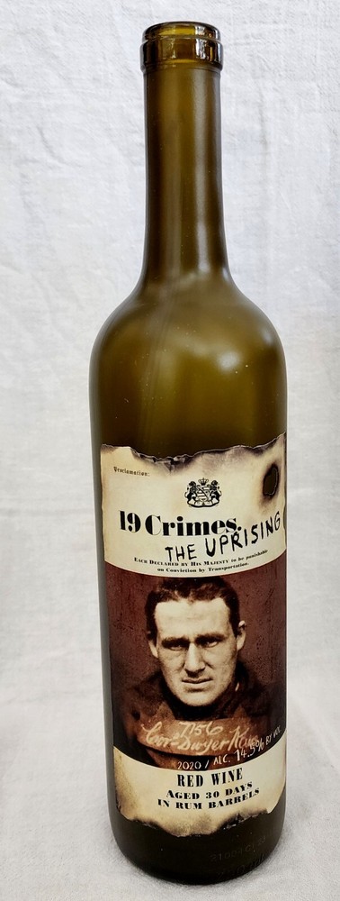 19 Crimes The Uprising Empty Wine Bottle 750 ml – Opaque Frosted Glass – Crafts