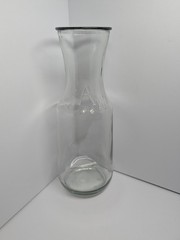 Vintage Anchor Hocking Embossed « A » Clear Glass Carafe One Litre EUC