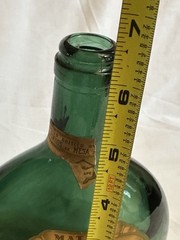 Vintage Mateus Rosé Portugal Green Glass Wine Bottles Set 2 Labels Display