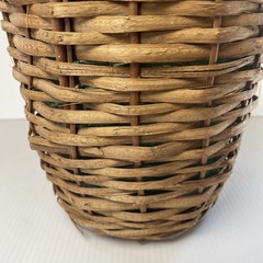 Vtg Wicker Wrapped Demijohn De Muller Viresa Spain Green Glass Wine Bottle 13.5”