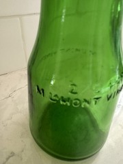 Vintage M LAMONT VINEYARDS 2/5 Pint Green Glass Empty Wine Cruet Bottle