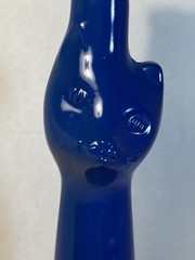 Rheinhessen Riesling Glossy Royal Blue Happy Cat Empty Wine Bottle 13&Prime; Tall 2018