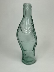 Fish Shaped Vintage Light Green/Blue Glass Wine Bottle Decanter 10” Tall
