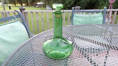 Vintage L.J. McGuinness co. Green wine bottle made in Canada 9&Prime; tall