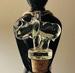 Perrier-Jouet 1979 750ml Fleur De Champagne Empty. Vntg Hand Painted Rhino Cork