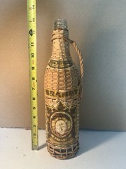 Vintage Mexican Viejo Altruan Wicker Wrapped Wine Bottle (Empty)