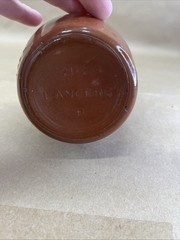 Vintage Lancers Ceramic Wine Bottle Vase Stoneware Portugal Glazed Red/Brown 9&Prime;H