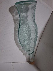Vintage Aqua Clear Glass Fish Shaped Decanter Wine Bottle w/ Cork Made in Italy