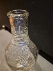 1933 Owens-Illinois Glass Company Liquor Wine Decanter Embossed Grapes Leaf VTG