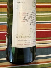 1961 Chateau Mouton Rothschild No 000436 Empty Bottle Double Signed