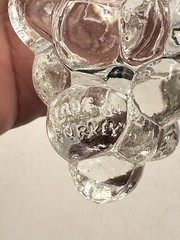 Vintage Art Glass Pressed Wine Flask Grape Cluster Screw Top Lid Turkey