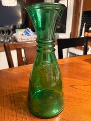 Vintage Green Glass Wine Bottle w/ Fleur De Lis Made in Italy
