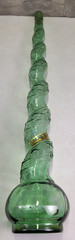 MCM Italian Chianti Wine Embossed Twisted Green Glass Bottle Mazzoni 32&Prime; Import