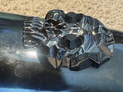 Rare empty bottle of wine The Resurrection (Napa Valley) with a skull
