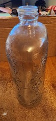 Vintage Glass Grapevine Embossed Wine Bottle Half Gallon Screw Top Lot 3642