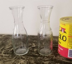 Pair Of Braswell&rsquo;s Carafes .25 Liter With Insignia Clear Glass 1/2 Bottle Server
