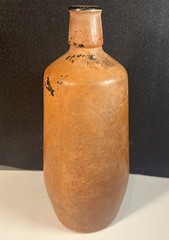 Vintage J.M. Da Fonseca Portugal Embossed Amber Wine Bottle 9” Rustic Bar Decor