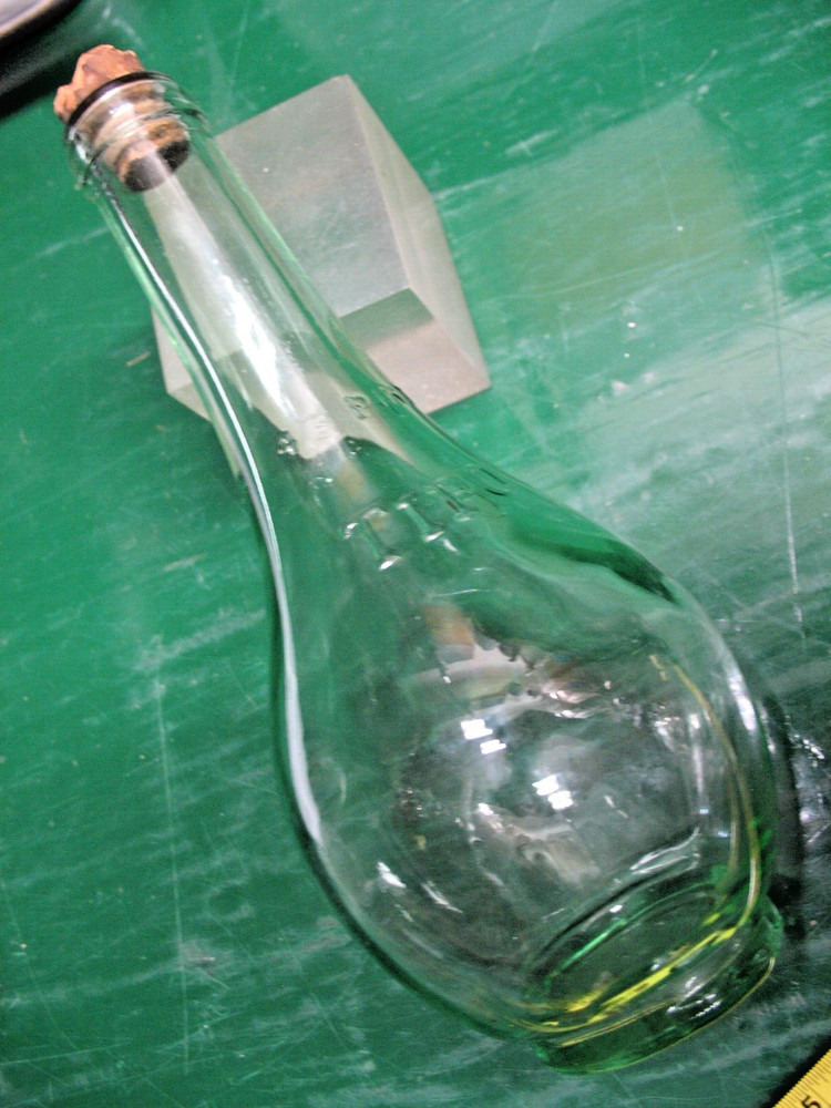 VINTAGE TIPO AQUA GREEN GLASS WINE BOTTLE 4/5 PINT CORK TOP 8 » TALL