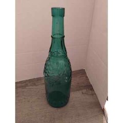 11 1/2&Prime; Embossed Green Glass Bottle Canada