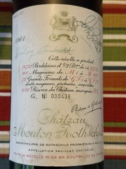 1961 Chateau Mouton Rothschild No 000436 Empty Bottle Double Signed