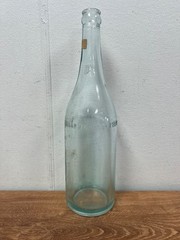 Aqua Glass Tall 24 oz Empty Bottle “Cedar Rapids Bottling” Iowa