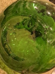 Emerald Green Glass Large Demijohn Wine Bottle Carboy EUC