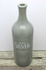 Ceramic Wine Bottle Empty Silver Unoaked Chardonnay Mer Soleil 2012 750ml