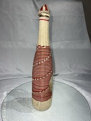 Spanish Charles Vintage 1964 Wicker Covered Red Wine Bottle 1 Pint 8 fl oz