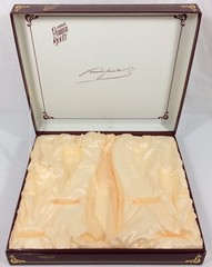 1988 Perrier Jouet Belle Epoque 4 Champagne Flutes & Floral EMPTY Bottle Vtg Box