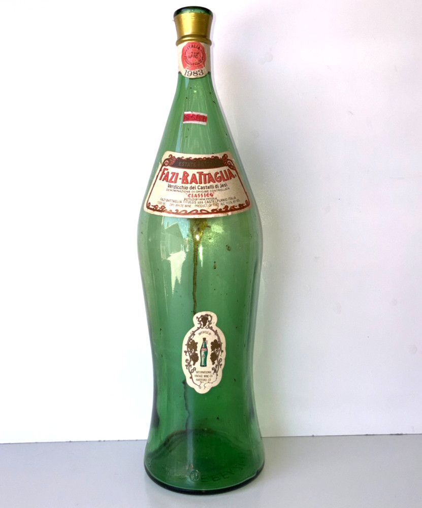 Vtg 1983 Fazi-Battaglia Classico empty Glass Wine Bottle Italy P