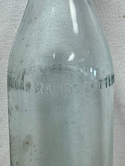 Aqua Glass Tall 24 oz Empty Bottle “Cedar Rapids Bottling” Iowa