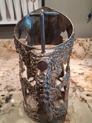Vintage German Silver Wine Bottle Holder With Grape Motif
