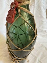 Vintage Lagosta Rosé Wine Bottle Pair Portugal Raffia Covered 2 Sizes